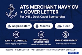 make professional merchant navy dns and deck cadet CV resume