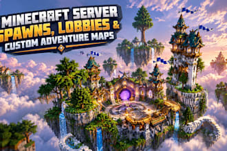 build minecraft server spawns, lobbies, hub and custom adventure maps