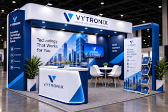 design 3d exhibition booth, trade show stand , backdrop and expo kiosk