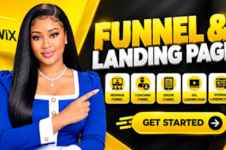 build wix webinar funnel, coaching funnel, ebook funnel, vsl landing page design