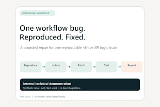 fix one reproducible n8n workflow or API logic bug