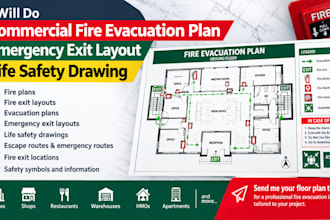 do commercial fire evacuation plan emergency exit layout life safety drawing