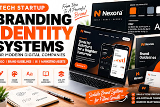 build tech startup branding, scalable identity system for modern digital company