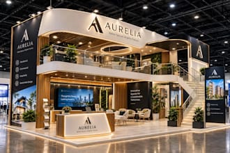 design luxury exhibition  booth, premium trade show stand and VIP backdrop