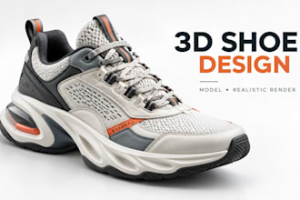 create custom 3d shoe model and realistic product renders