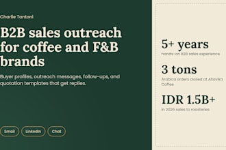 write b2b sales outreach messages for coffee and food brands