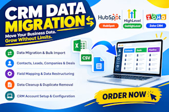 do data migration and business transfer to hubspot gohighlevel zoho CRM