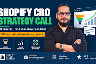 do a 30 minute shopify cro strategy call to increase your conversion rate