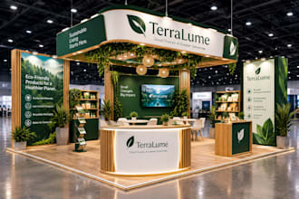 design eco friendly 3d trade show booth sustainable exhibition backdrop