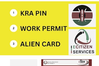 get non resident kra pin,alien card and work permit