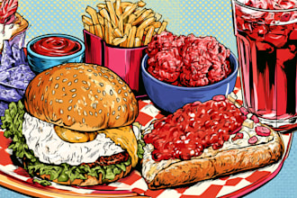 food pop art of your food pop art