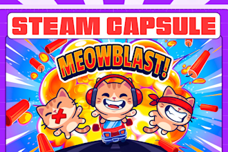 create 2d steam capsule art for indie games