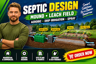do septic design with mound leach field aerobic drip irrigation spray