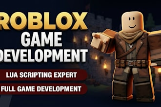 be your roblox game developer, lua scripter, and build full roblox game