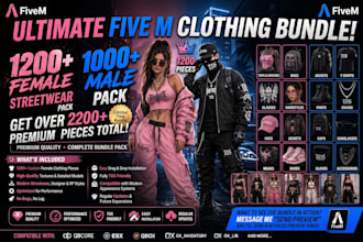 send you a premium male or female fivem clothing pack