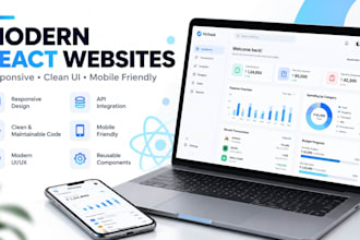 build a responsive react website with modern UI