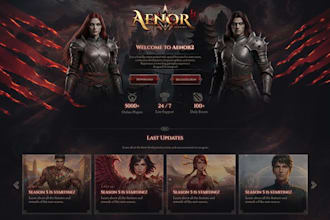 create a stunning fantasy game website for your game project