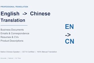 do professional english to chinese translation for business documents