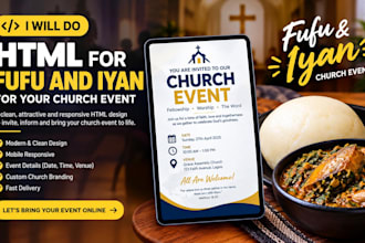 do html for fufu iyan for your church event