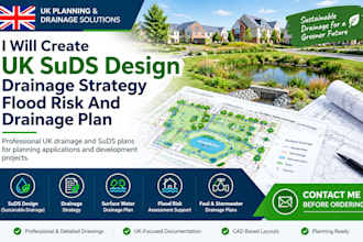 provide UK suds design drainage strategy flood risk drainage plan and assessment