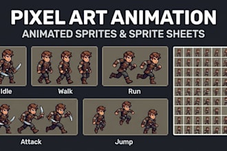 create pixel art animation and animated sprites for your game