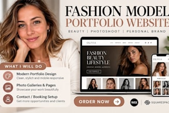 design fashion model website beauty portfolio website photoshoot website