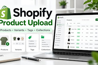 upload and organize shopify products, variants and listings