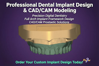 design implant crown and bridge on ti base in exocad