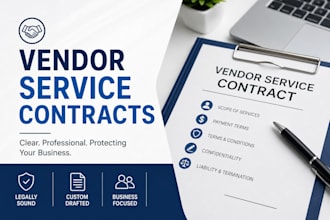 draft customized vendor service contract to aggressively protect your US company