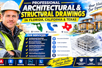 create architectural and structural drawings in florida, california, texas usa