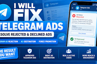 fix telegram ad, resolve telegram ad, fix decline ad gain 900k real, active user
