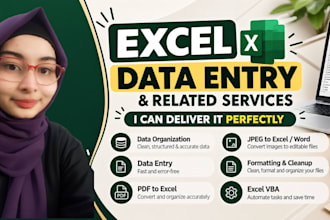 do your excel data entry, data formatting, data clean up