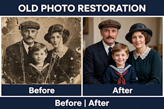 restore old damaged photos and colorize black and white photos