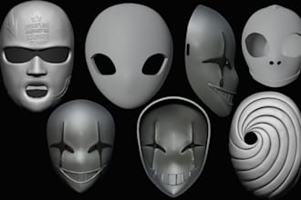 design 3d mask 3d helmet wearable 3d cosplay mask oni anime mask for 3d printing