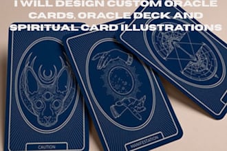 custom oracle cards, oracle deck and spiritual card illustrations