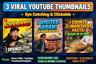 design 3 viral youtube thumbnails mrbeast style