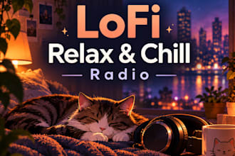 play your lofi chillhop or ambient song on licensed internet radio