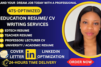 write an ats education resume for teachers and educators in 24 hours