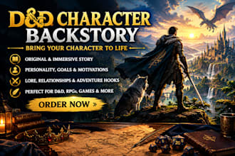 write your dnd character back story or one shot dungeons and fantasy character
