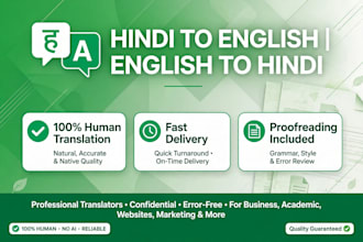 do hindi to english and english to hindi translation with proofreading