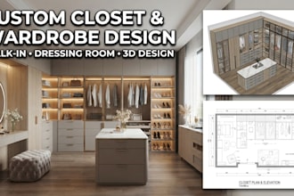 design a custom closet, wardrobe, walk in closet or dressing room