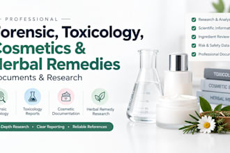 provide forensic, toxicology, cosmetic and harbal remedy documents