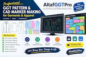 do professional ggt pattern and cad marker making