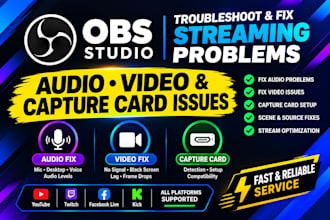 troubleshoot and fix obs streaming problems, audio, video and capture card issue