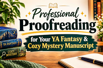 proofread your ya fantasy and cozy mystery manuscript
