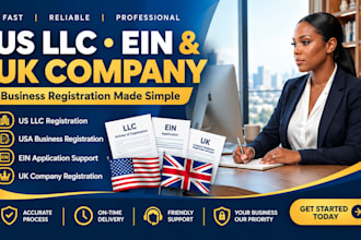 do US llc registration, USA business registration, ein, UK company registration