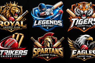 design a professional, sports, team, tournament, or cricket club cricket logo