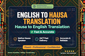 translate english to hausa and hausa to english professionally