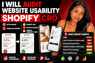 audit website usability shopify cro UI UX  bug fix testing mobile app review