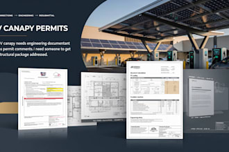 engineer solar ev canopies, permit calculations and ahj corrections